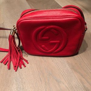 Gucci Soho small red leather disco bag